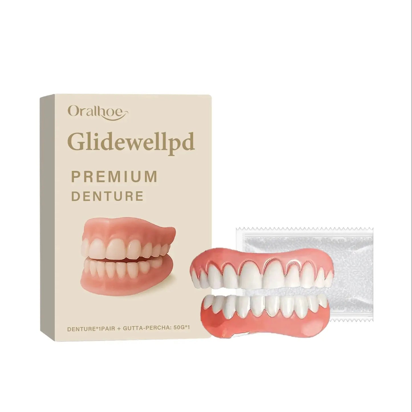 Soft Silicone Full Dentures Set – Upper & Lower Over Gums