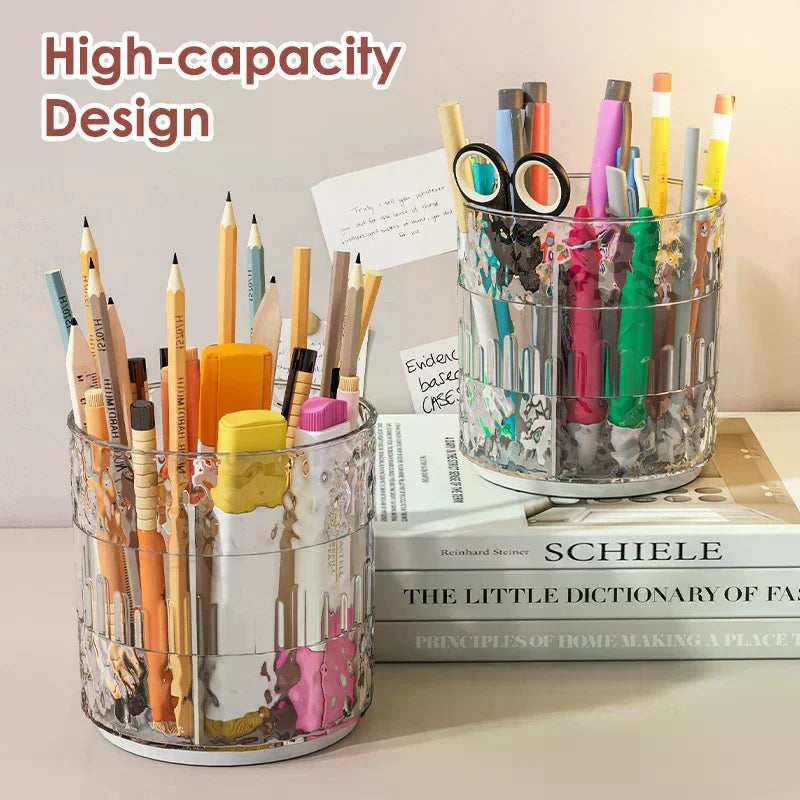 360° Rotating Makeup Brush Holder Luxury Cosmetic Organizer Lipstick Eyebrow Pencil Stationery Holder Eye Shadow Storage Box Peaceful Pleasures Health and Wellness