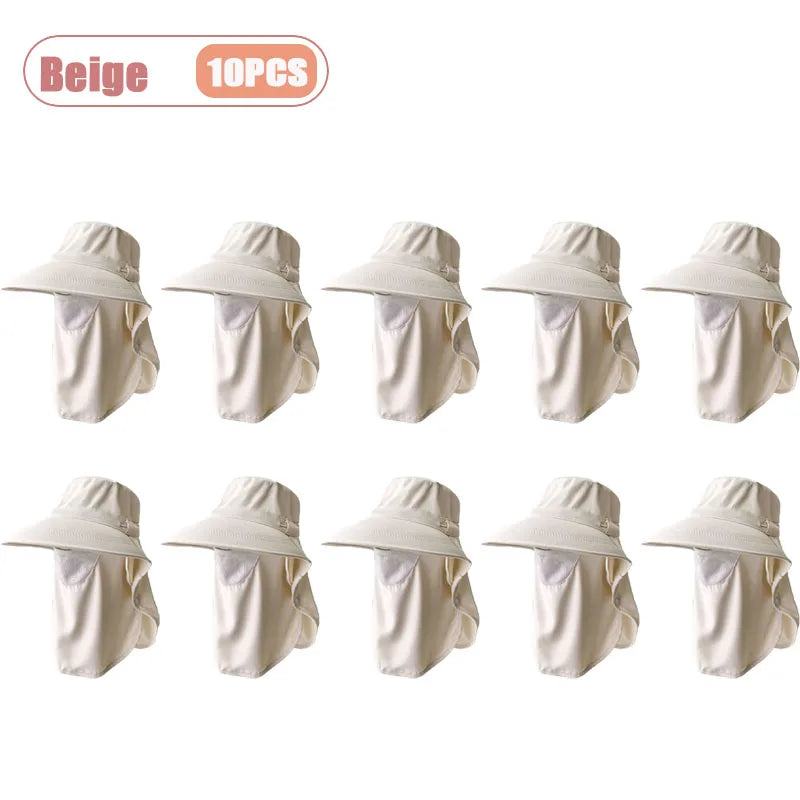Women's Wide Brim Sun Hat – UV Face Cover & Neck Flap