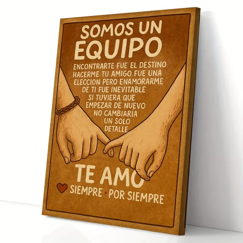 Retro Spanish Love Text Canvas Wall Art Print | Home Decor