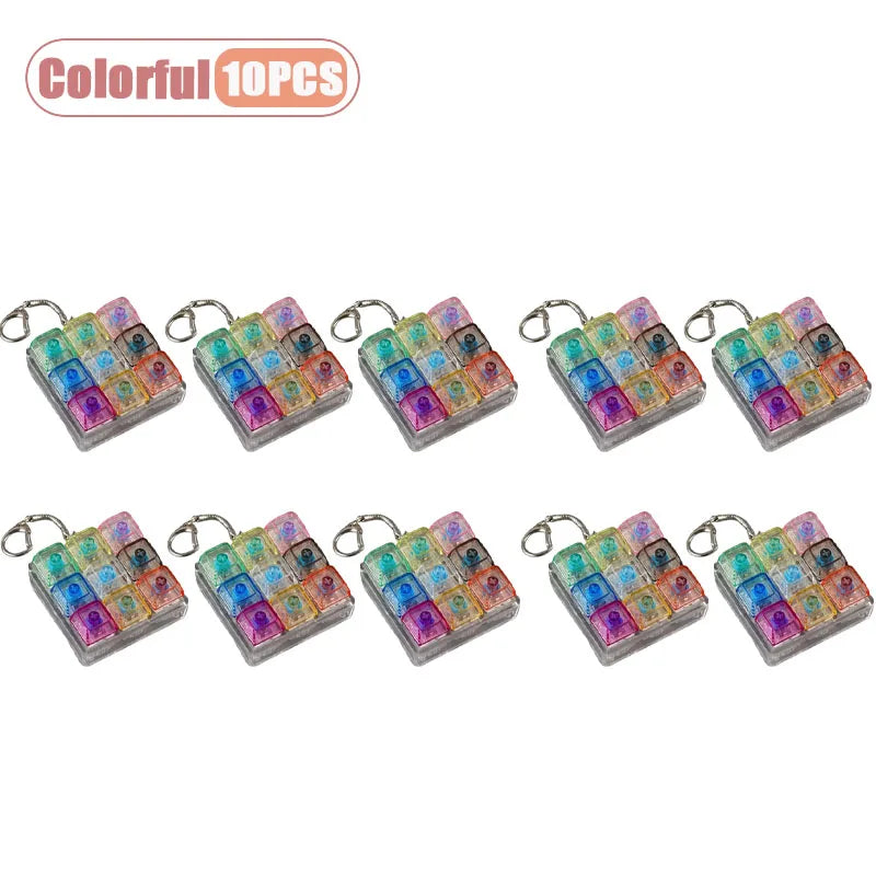 9-Key Mechanical Switch Tester Keychain Fidget Toy | 1–20 Pack
