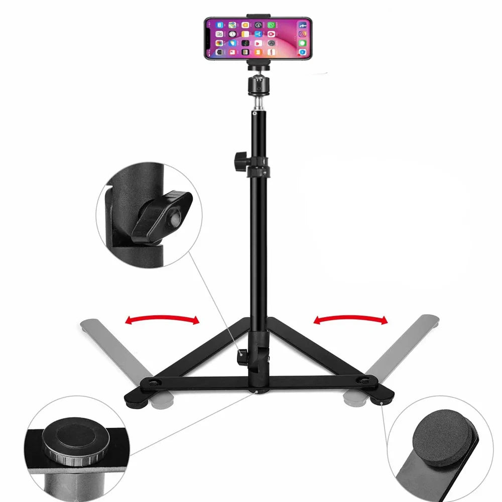 VeFly Foldable Desktop Overhead Tripod Stand with Phone Holder