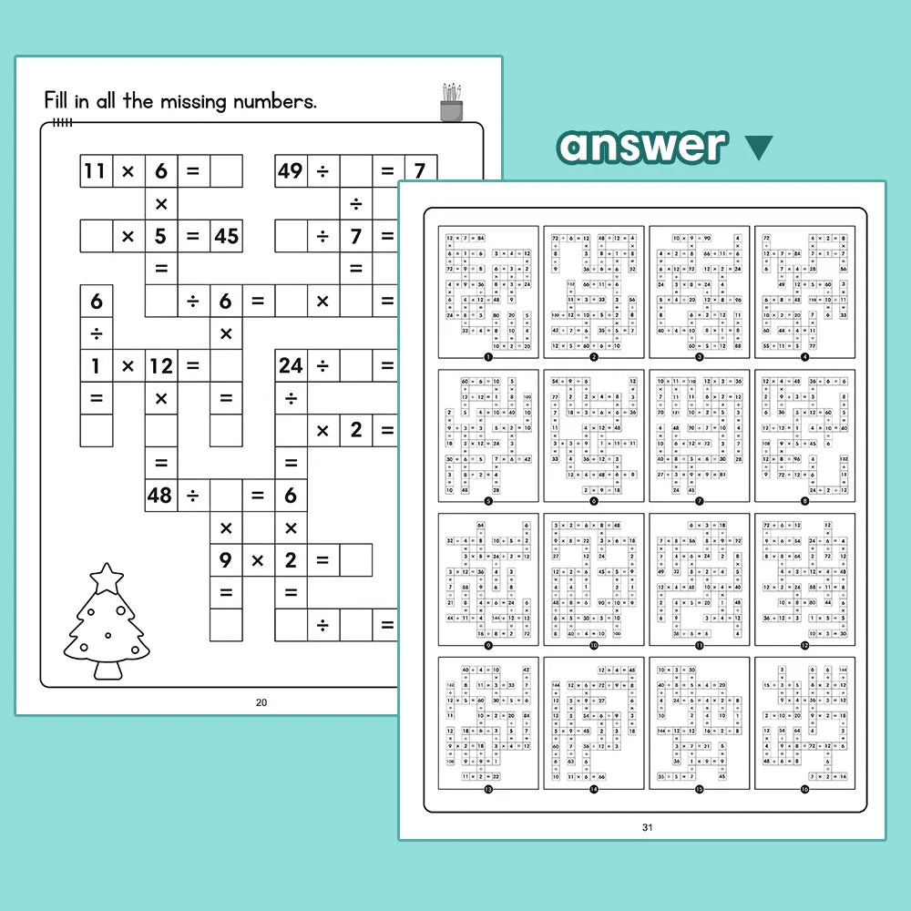 Math Crossword Puzzles Addition Subtraction Multiplication Division