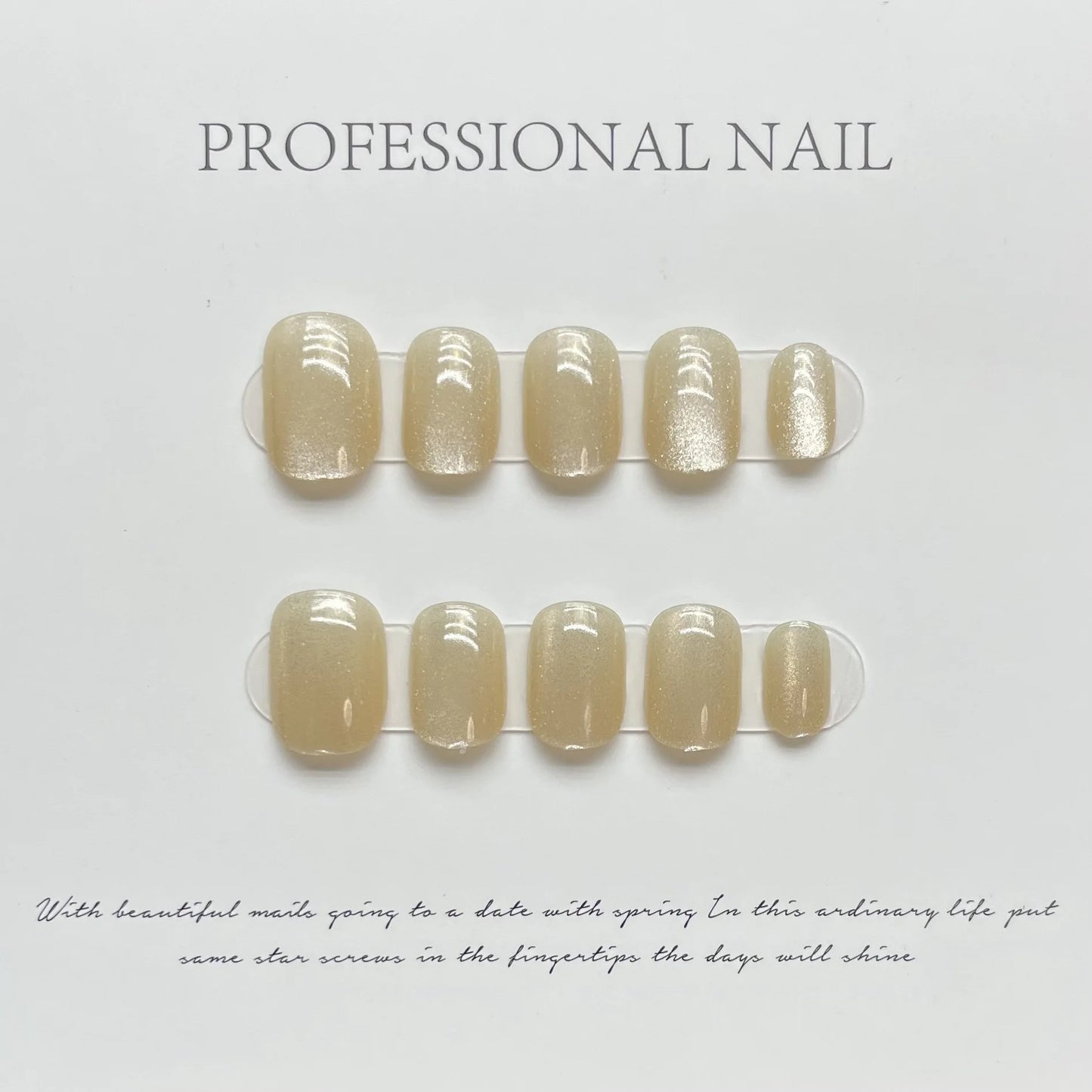 10pcs Handmade Press on Nails Short Cat Eye Fake Nails for Women Girl Wearable Shiny Cat Eye Sweet Korean Style False Nails Peaceful Pleasures Health and Wellness S 2