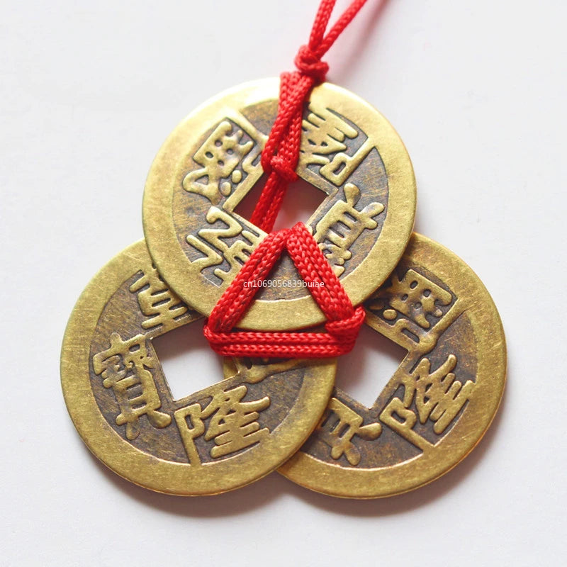 Chinese Feng Shui Copper Coin Charm | Wealth & Luck Pendant