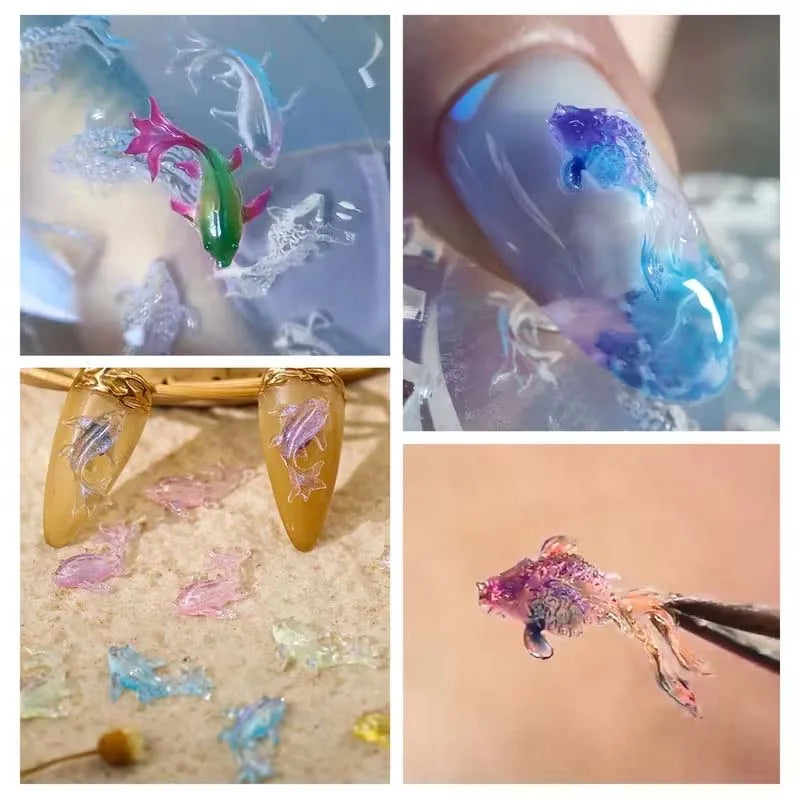 3D Koi Goldfish Nail Silicone Mold – DIY Nail Art Template