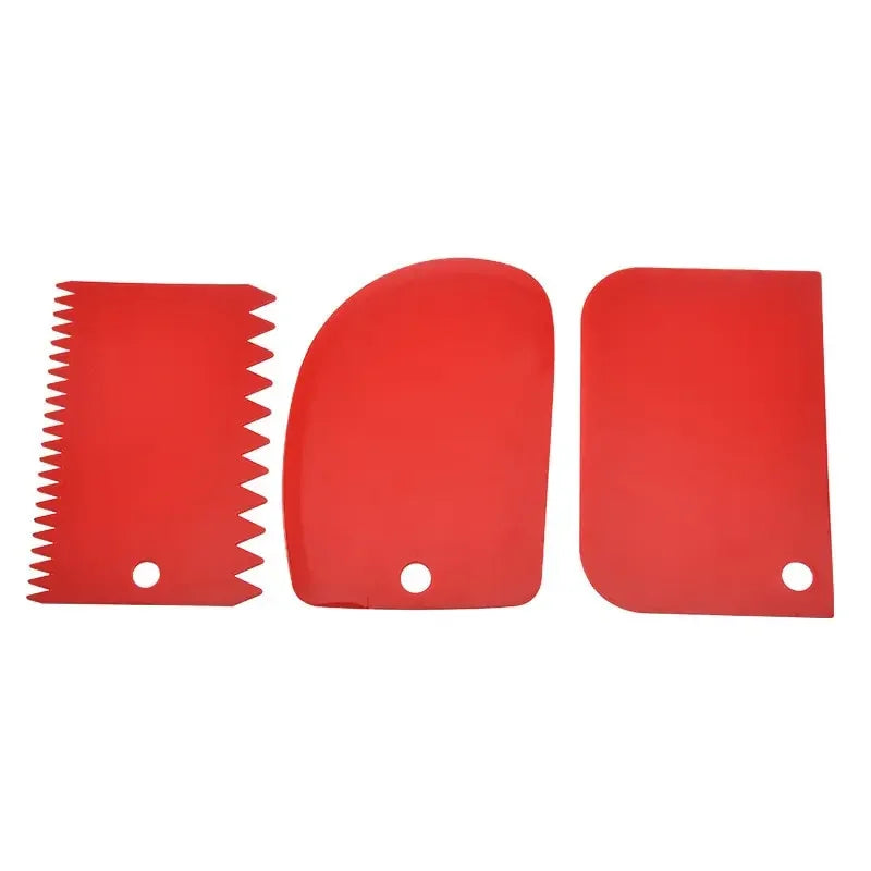 3-Piece Plastic Dough Scraper Set – Baking & Cake Decorating