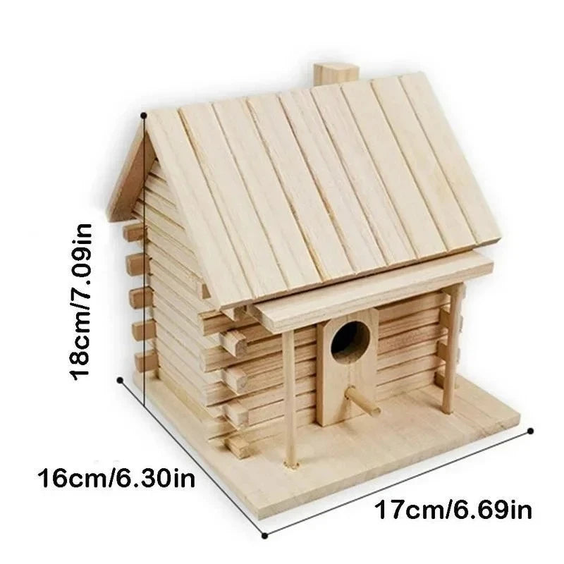 Wooden Hanging Bird House Nesting Box Bird Nests Bird Cage Accessories For Outside Home Garden Decoration Peaceful Pleasures Health and Wellness