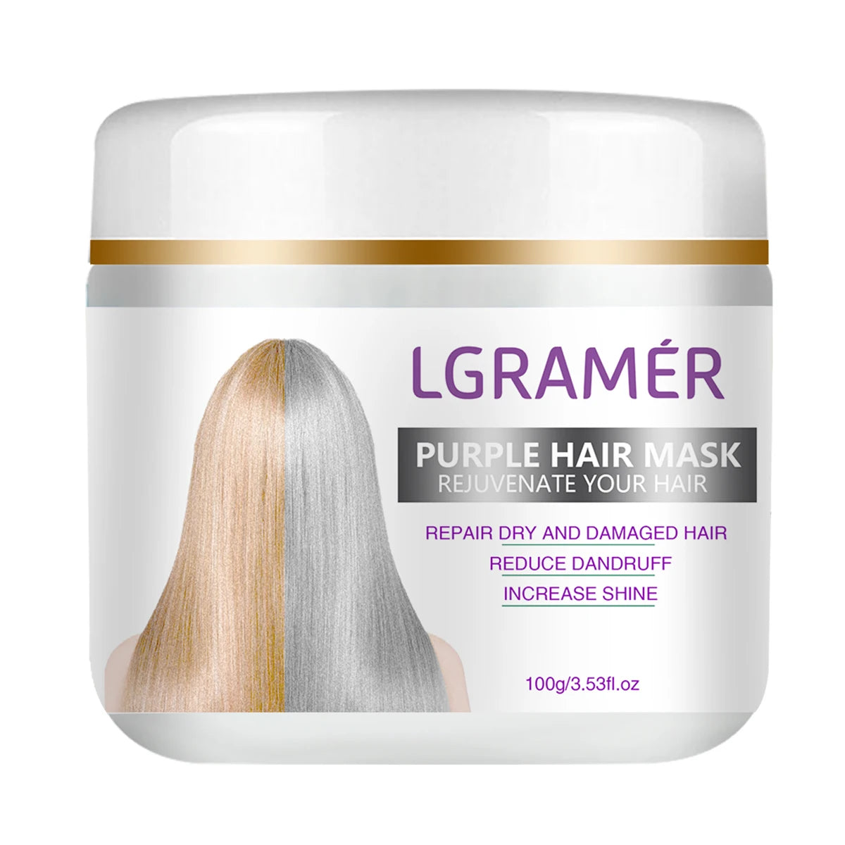 LGRAMER Keratin Purple Hair Mask 100g – Repair & Tone Keratin Hair Mask Peaceful Pleasures Health and Wellness 100g