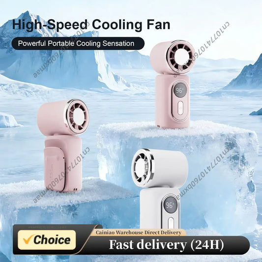 Portable Clip-On Mini Fans Hands-Free Handheld Fan 3000mAh with LED Display for Outdoor Travel Office Travel Accessories Gift Peaceful Pleasures Health and Wellness