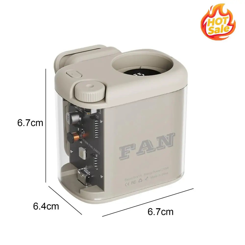 Wearable Waist Fan 100 Speeds 1800mAh Battery LED Light
