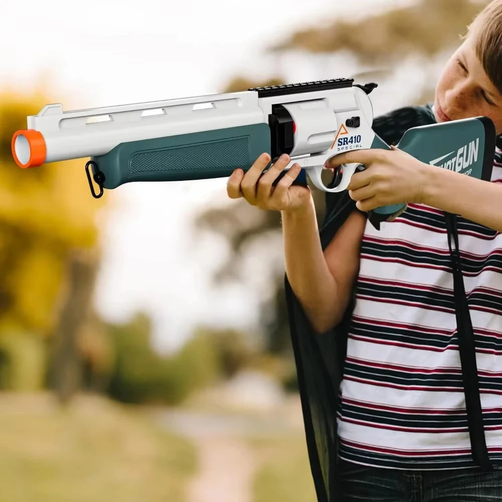 Manual Revolver Airsoft Rifle Toy Gun with Shell-Throwing Soft Bullets Outdoor CS Shotgun Model for Kids Birthday Gift Peaceful Pleasures Health and Wellness