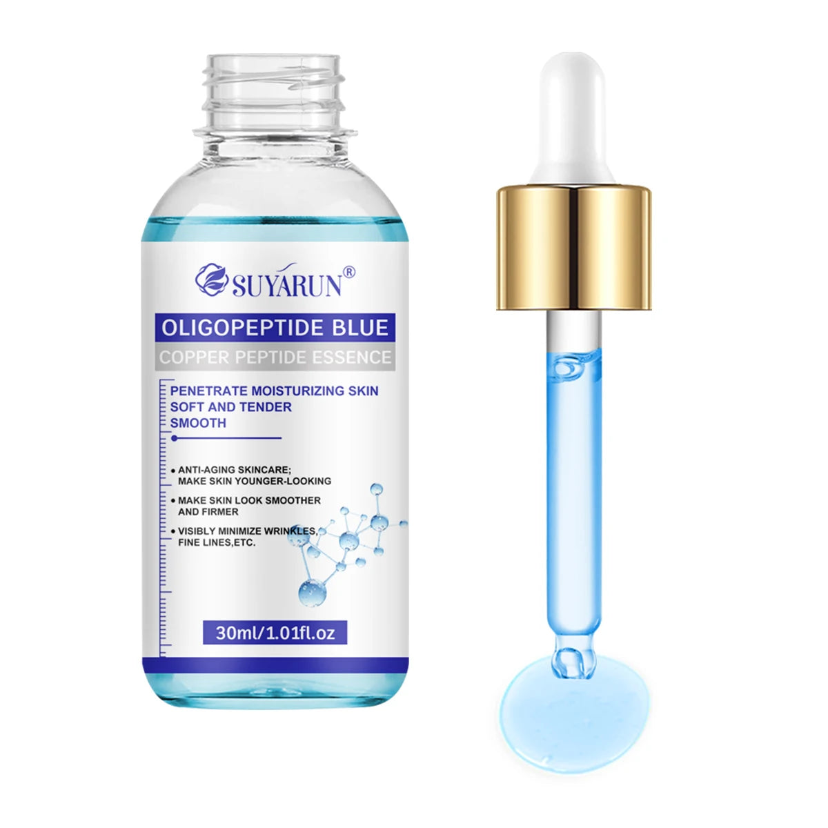 COPPERPEPTIDE ESSENCE Lifts and firms facial contours, evens skin tone, provides 48H hydration, easily absorbed and non-greasy. Peaceful Pleasures Health and Wellness 30ml
