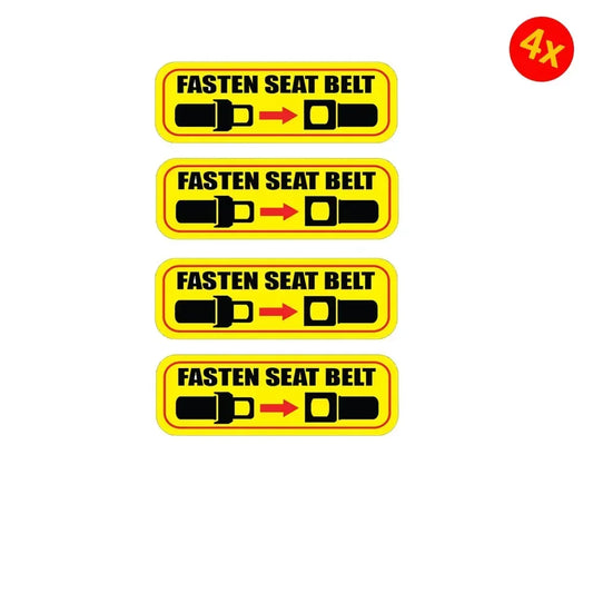 4x 3"x 1" Fasten Seat Belt sticker warning caution vehicle car bus safety strap Peaceful Pleasures Health and Wellness Default Title