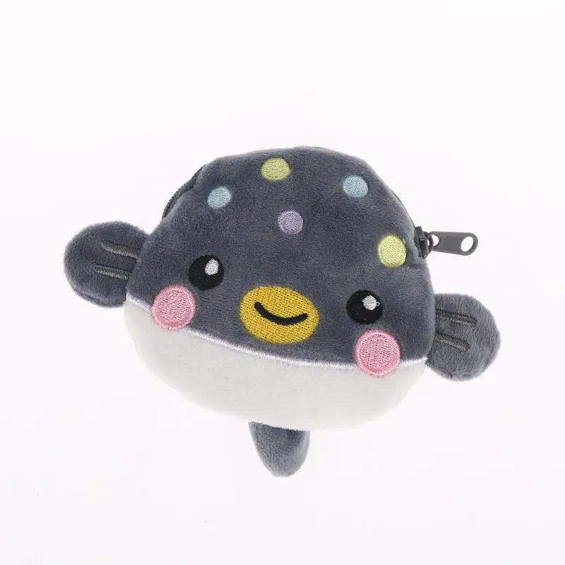 Cute Pufferfish Plush Mini Coin Purse – Zipper Pouch Wallet