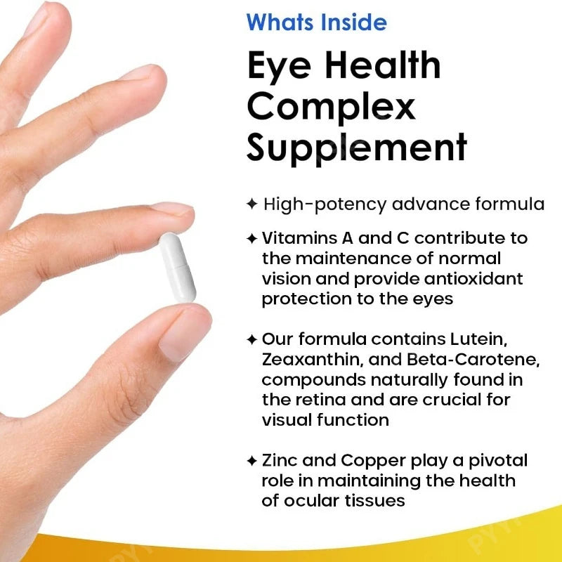 Eye Health Complex Lutein Zeaxanthin Vitamin A B2 Zinc – 120 Caps