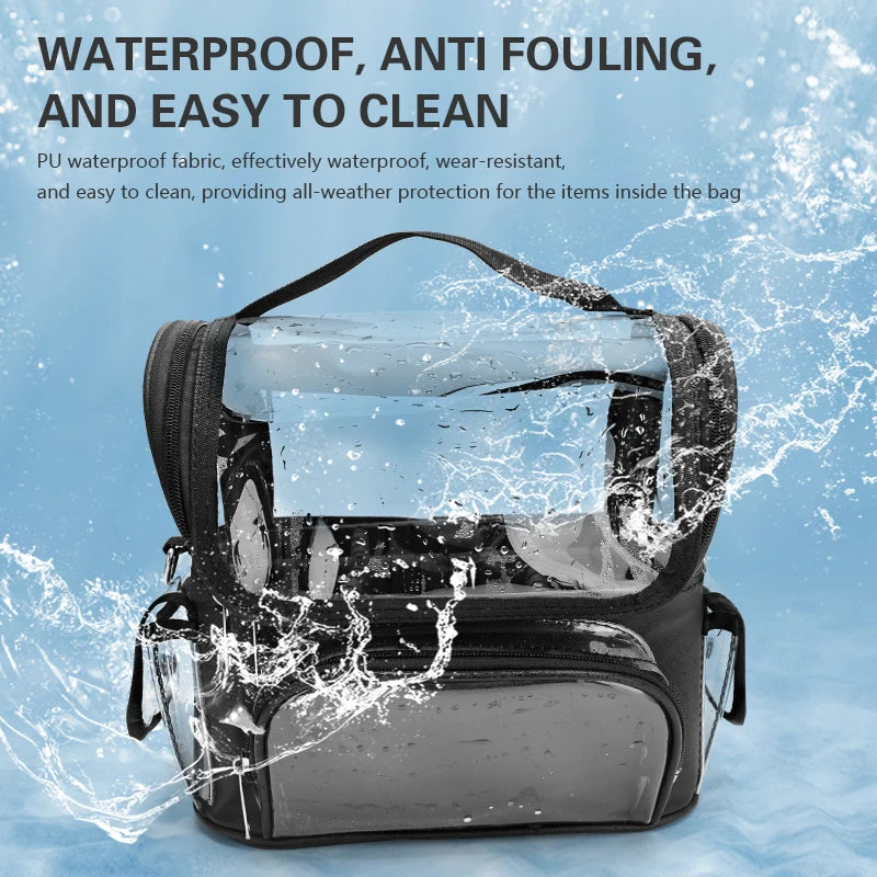 Professional Dividers Makeup Brush Case Makeup Artist Travel Clear Waterproof Cosmetic Organizer Bag with Adjustable Strap Peaceful Pleasures Health and Wellness