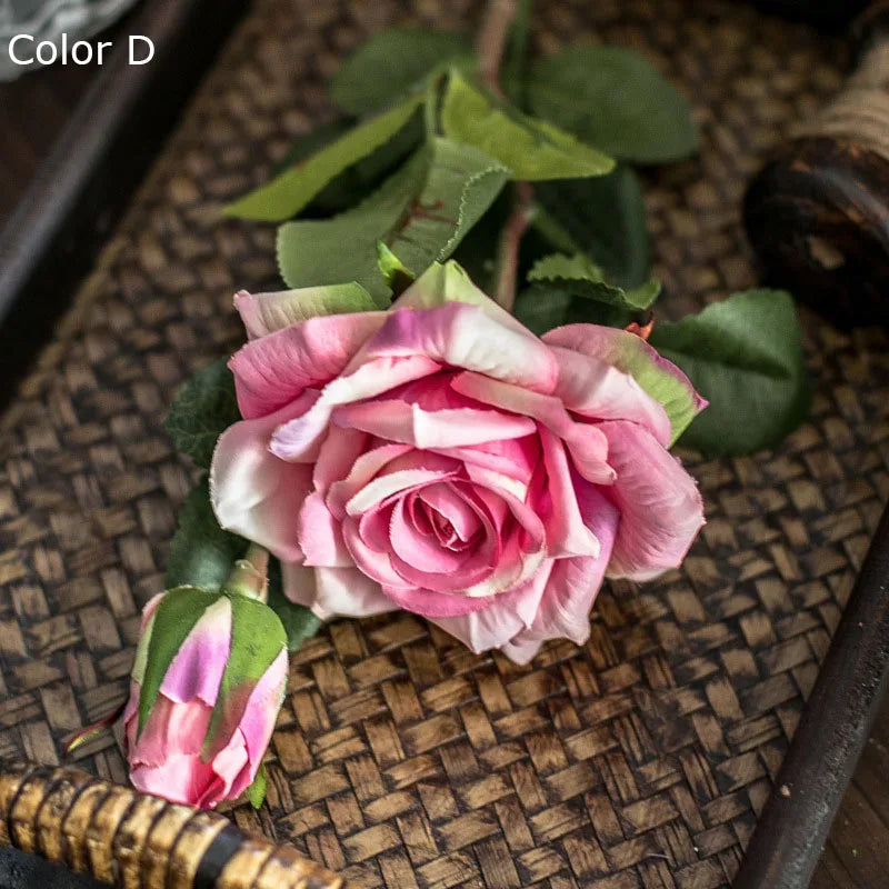 Big Silk Rose Branch – Artificial Flowers for Wedding & Home Decor