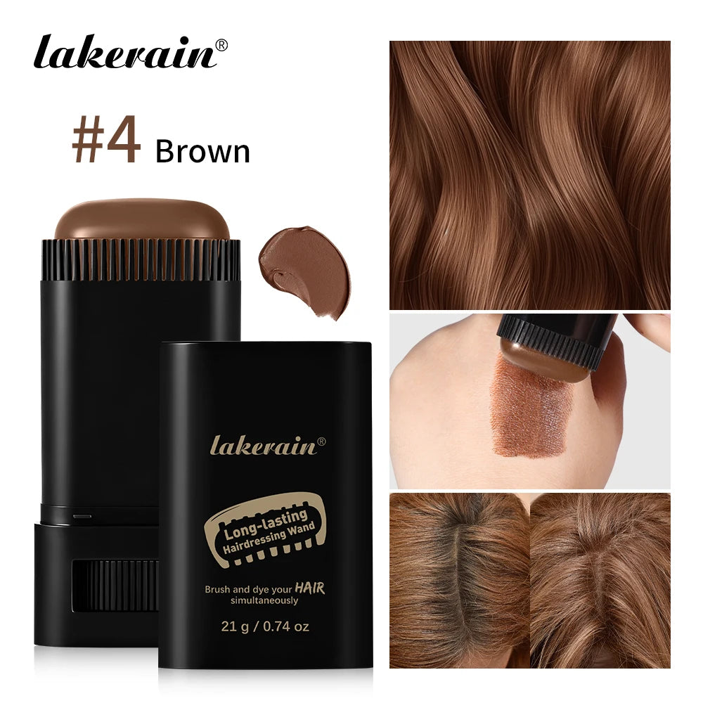 Long-lasting Hairdressing Wand Quickly Cover White Hair Sweat Resistant Waterproof Smooth Cream Texture Comb & Dye in One Design Peaceful Pleasures Health and Wellness