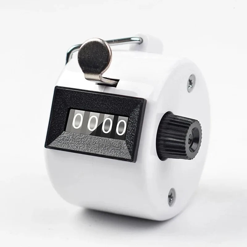 Manual Recording Mechanical Counter Four Digit Traffic Warehouse Points Cargo Readings Digital Counting Peaceful Pleasures Health and Wellness WHITE
