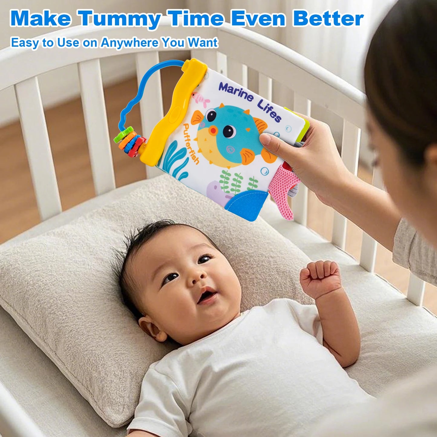 Soft Baby Cloth Book 3D Animal Tail Newborn Montessori Education Toy
