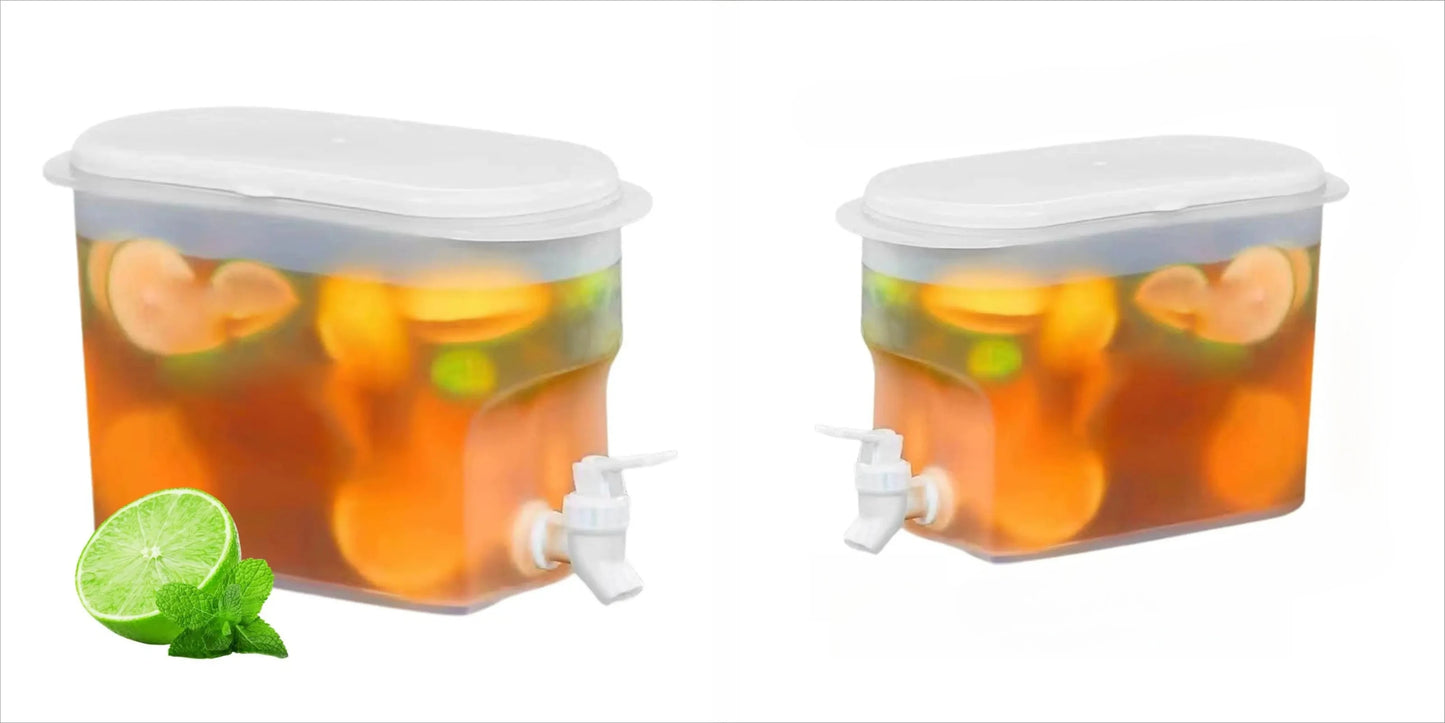 3.5L Capacity Fridge Drink Dispenser with Spout Refrigerator Cold Kettle with Faucet Refrigerator Beverage Container for Peaceful Pleasures Health and Wellness 2pcs