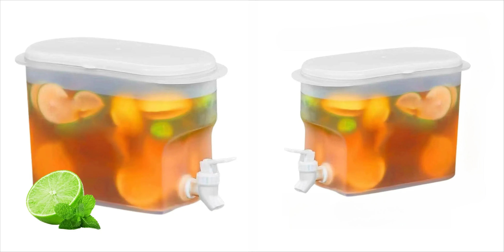 3.5L Capacity Fridge Drink Dispenser with Spout Refrigerator Cold Kettle with Faucet Refrigerator Beverage Container for Peaceful Pleasures Health and Wellness 2pcs