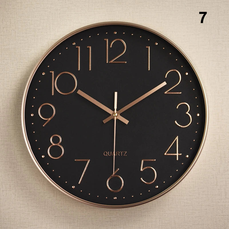 Pointer Display Simple Silent Circular Wall Clock Fashionable Wall Mounted Office Bedroom Clock Home Decoration Peaceful Pleasures Health and Wellness 7