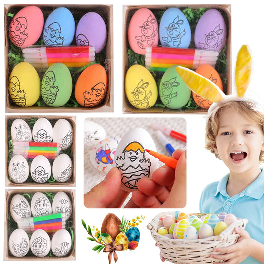 DIY Painting Easter Eggs with Paint Pen DIY Doodle Kit Easter Egg Coloring Craft Kit for Kids Party Favors Peaceful Pleasures Health and Wellness