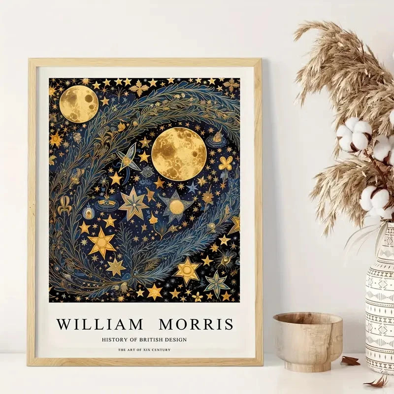 Moon Starry Sky Forest Canvas Wall Art Print | Home Decor