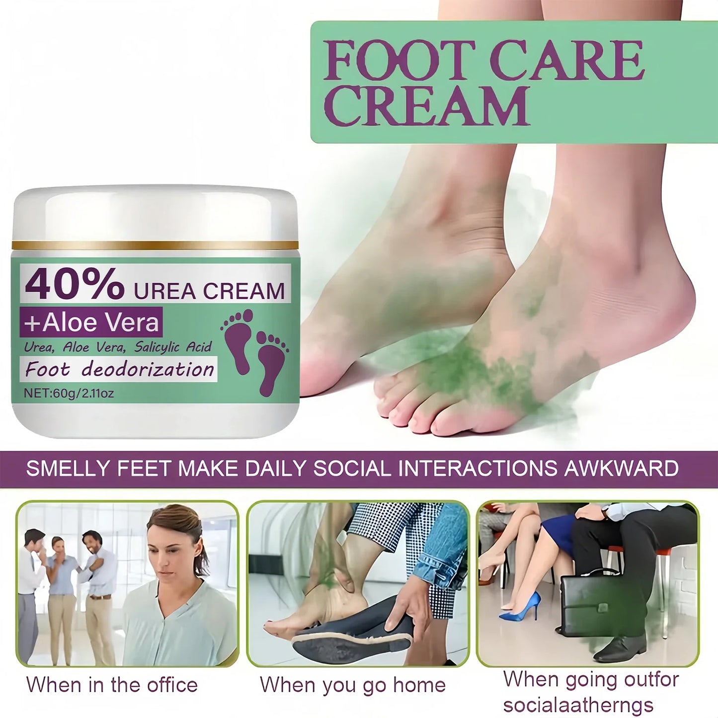 YCHZ Foot Deodorant Cream – Odor Control & Sweat Protection