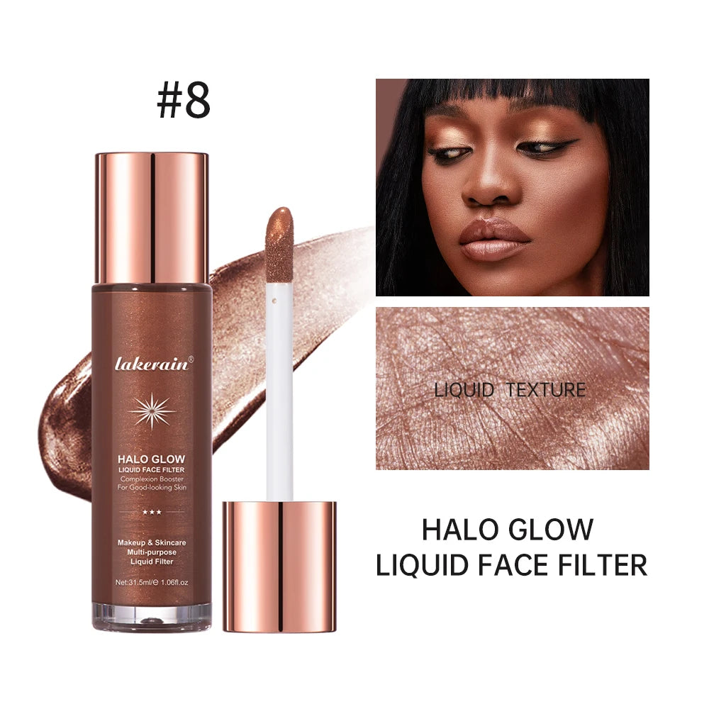 Halo Glow Liquid Filter Liquid Highlighter Face Contouring Pearlescent Makeup Brightener Bronzer Glow Body Face Contour Shimmer Peaceful Pleasures Health and Wellness 8