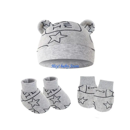 Newborn Baby No-Scratch Mittens Hat & Sock Set | 0–3 Months Baby Mitten Gift Set Peaceful Pleasures Health and Wellness