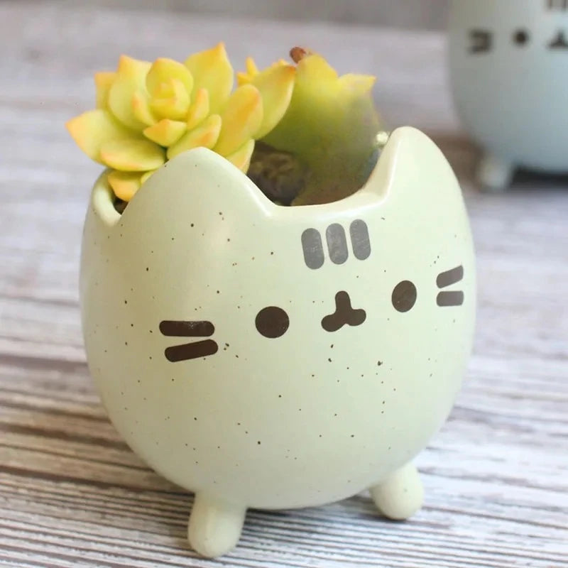 Cute Cat Ceramic Succulent Pot | Animal Planter Gift