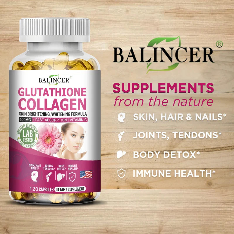 Glutathione 500mg Supplement – Collagen & Antioxidant Support