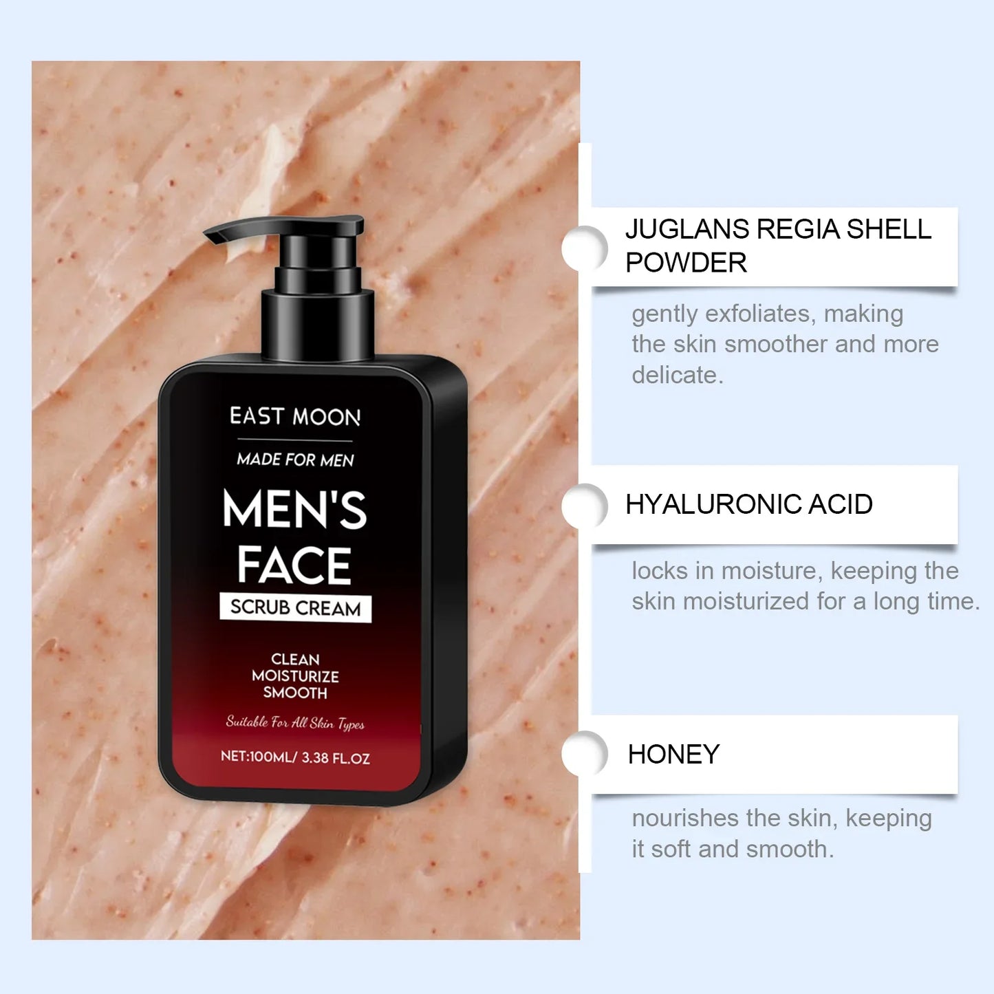 East Moon Men Face Exfoliating Scrub – Oil Control 100ml