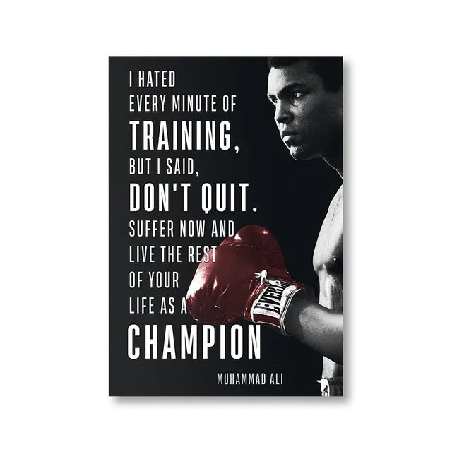 Mike Tyson Muhammad Ali Boxing Canvas Wall Art | Motivational Poster