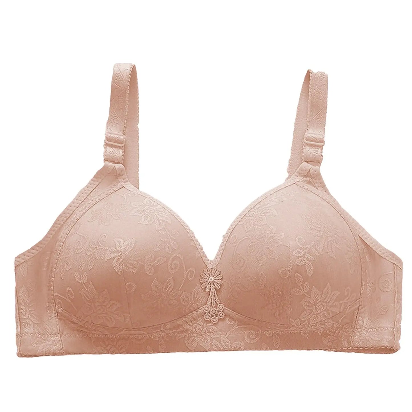 Comfortable Bra Breathable Adjustable Brassiere Thin Section Without Steel Ring Bra Large Breasts Appear Small Gathering Bra Peaceful Pleasures Health and Wellness Complexion 38