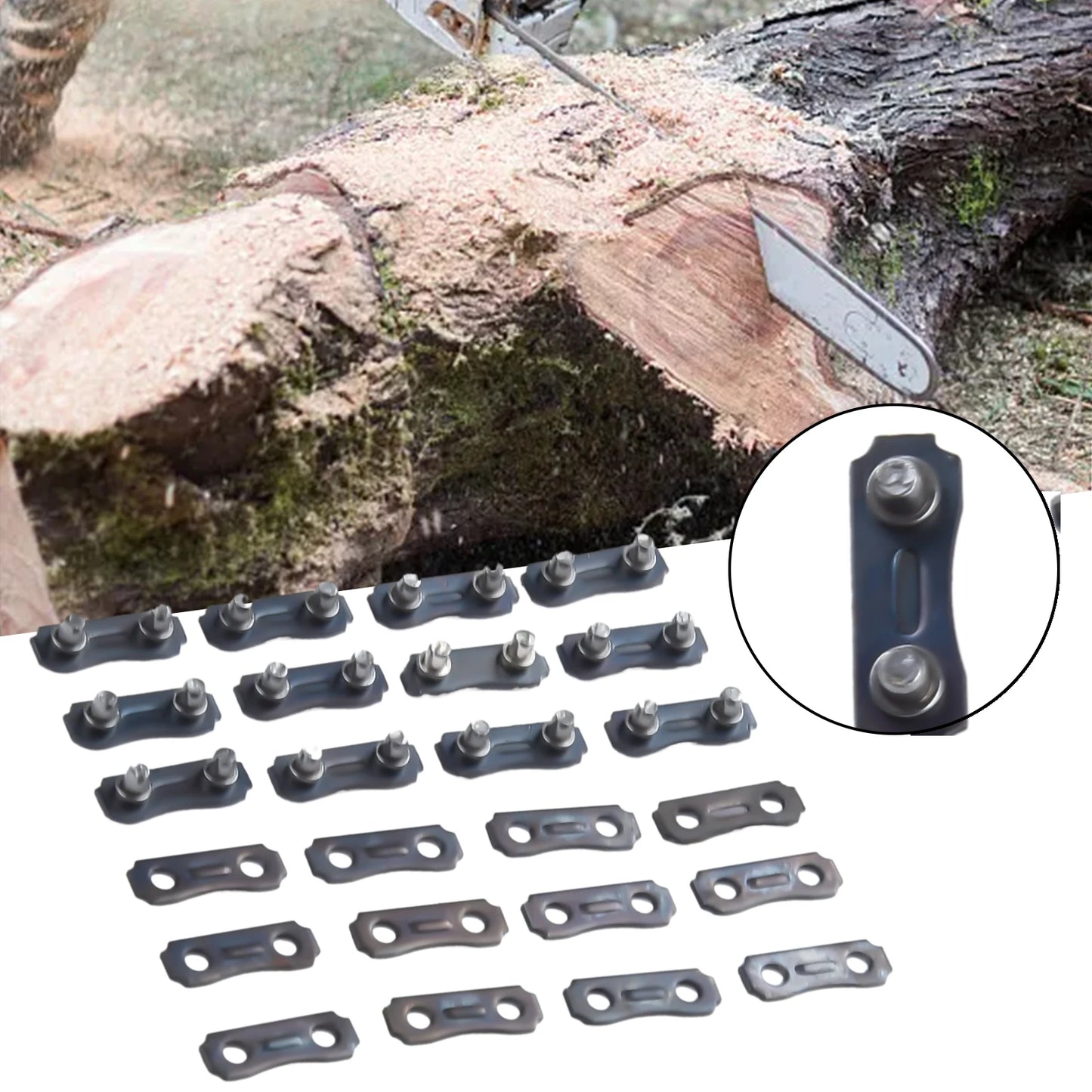 Chainsaw Chain Links Connectors 3 8 LP Tie Straps Preset Metal Garden
