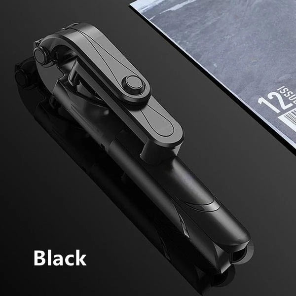 Extendable Handheld Selfie Stick Tripod with Remote Shutter Self-timer Tripod Portable Mobile Phone Bracket Foldable Phone Stand Peaceful Pleasures Health and Wellness Black