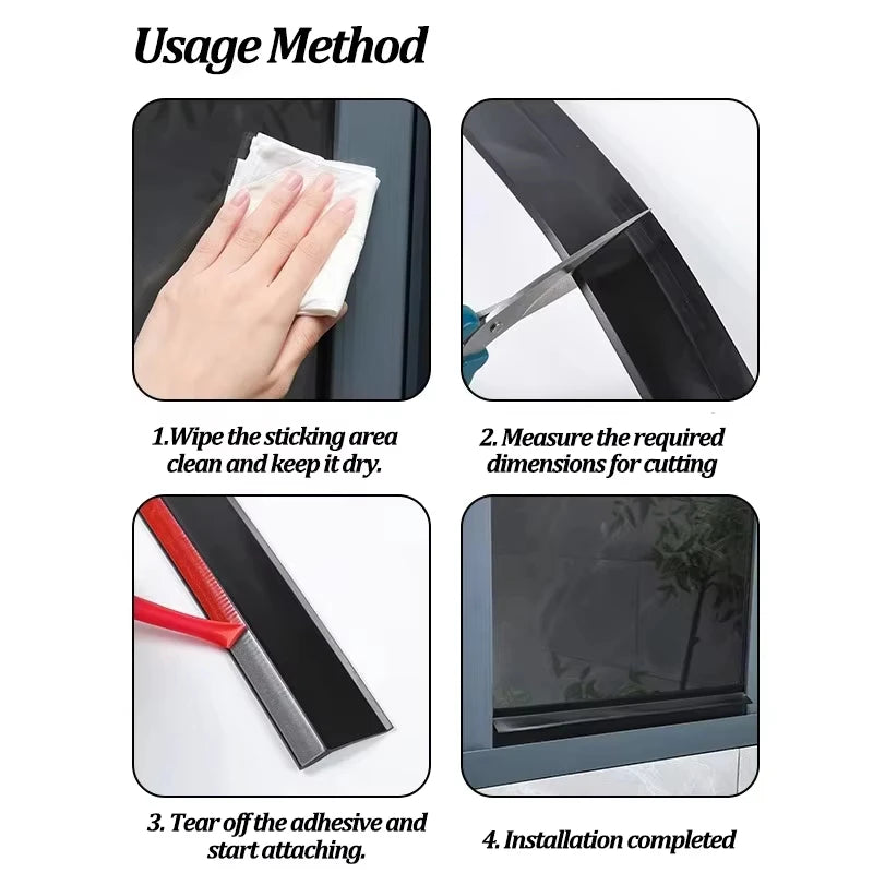 Rubber Window Sealing Strip – Weatherstrip Rain & Wind Guard