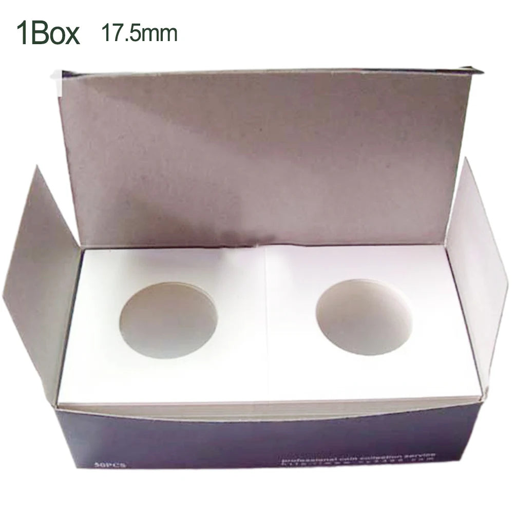 Coin Holders Stamp Holder Storage Box Case Square Cardboard Household