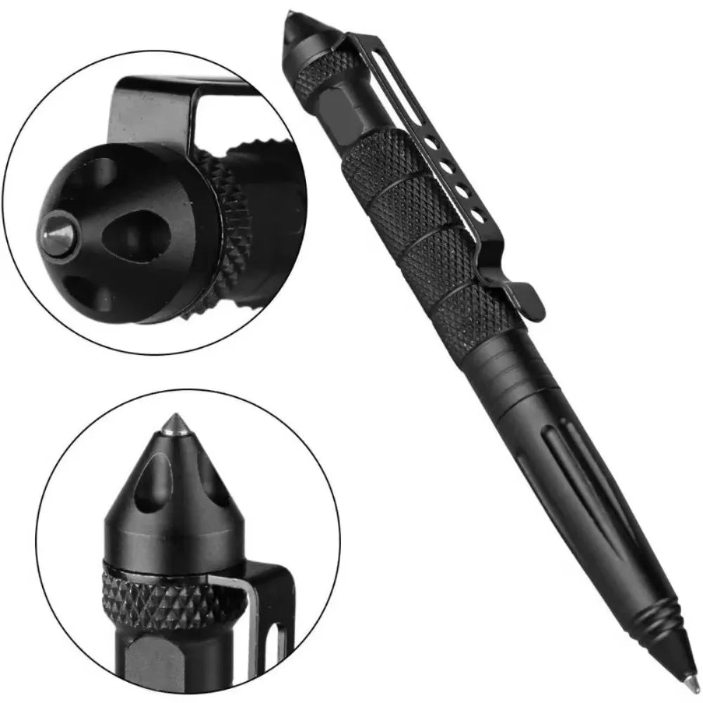 Military Tactical Pen Multifunction Aluminum Alloy Outdoor Camping Security Survival Tools Emergency Glass Breaker Survival Pen Peaceful Pleasures Health and Wellness