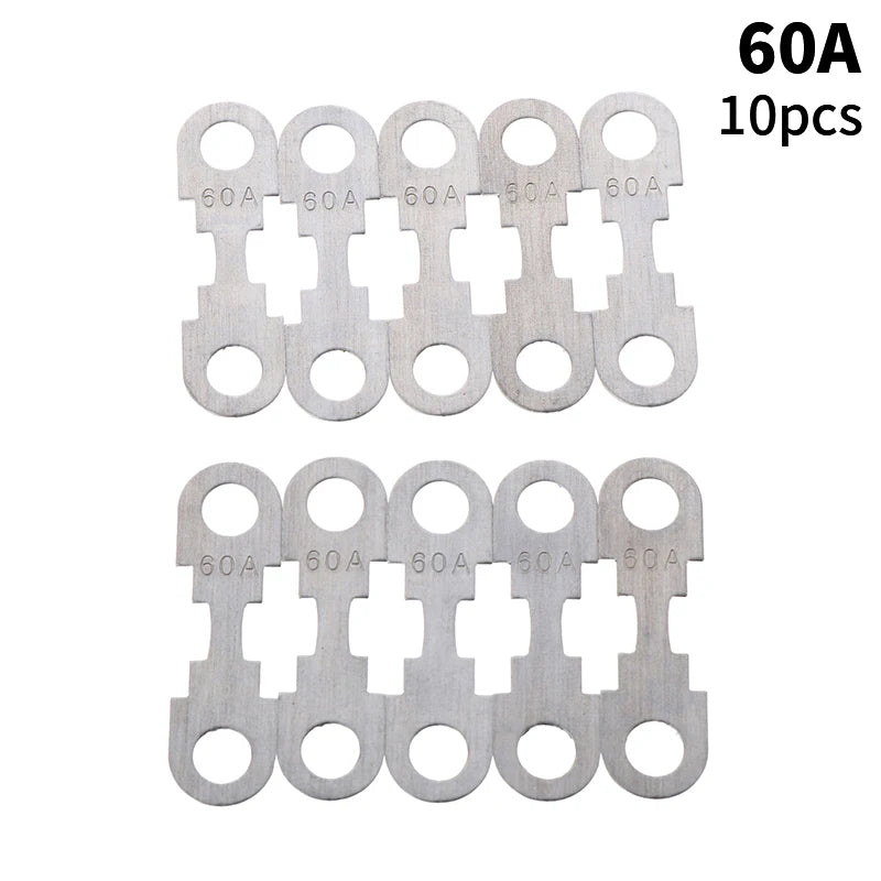 10-Pack Automotive Flat Zinc Fuses 30A–150A 32VDC Car Insert