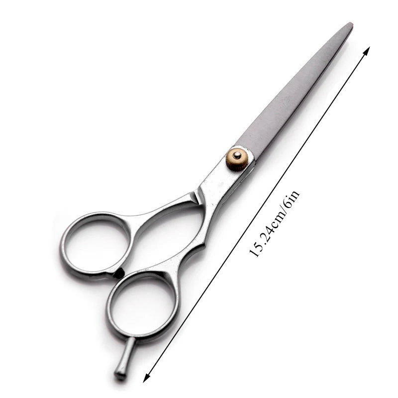 Stainless Steel Scissors for Hair Thinning and Cutting Clipper 6 inches Hairdressing Products Haircut Trim Hairs Cutting Barber Peaceful Pleasures Health and Wellness silver-Flat shear