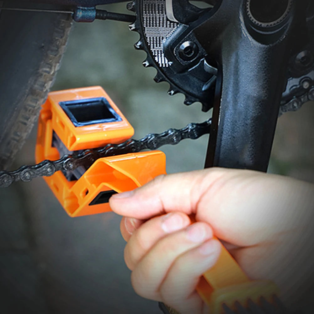 Double Head Motorcycle Chain Cleaning Brush Multifunction Portable Washer Cleaner for Motorcycle Road Bicycle Scooter Peaceful Pleasures Health and Wellness