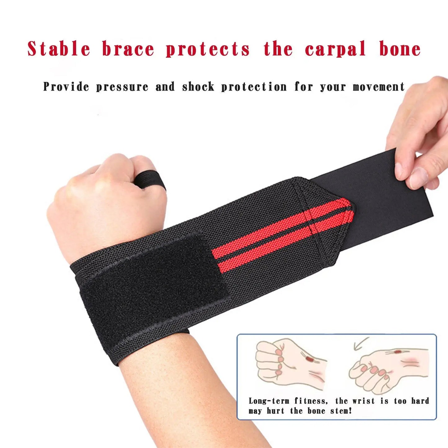 1PC Exercise Pressure Strap Elastic Wrist Wrist Pressure Weight Lifting Sports Wrist Bandage Wrap Wrist Guard against Sprain Men Peaceful Pleasures Health and Wellness
