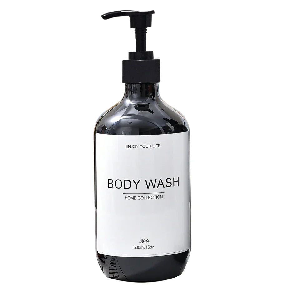 500ml Refillable Shampoo & Body Wash Pump Dispenser Bottle