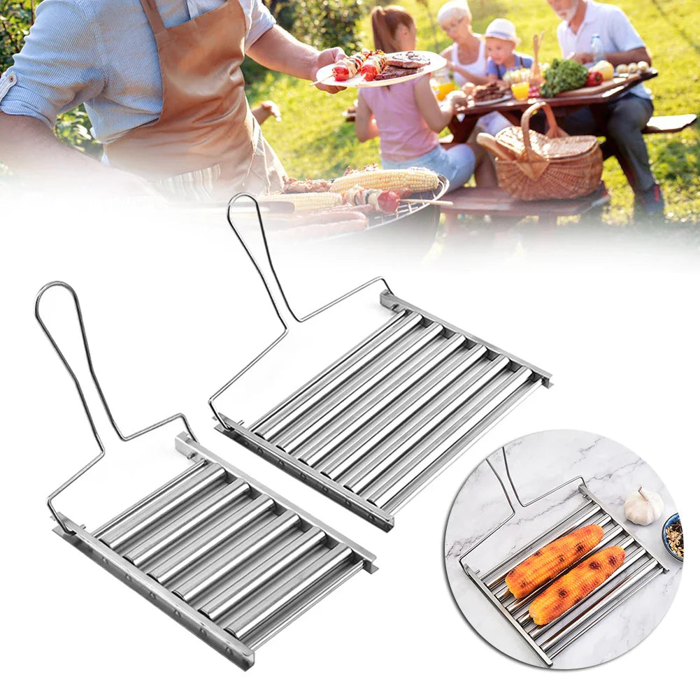 Stainless Steel Hot Dog Roller Rack | BBQ Sausage Griller