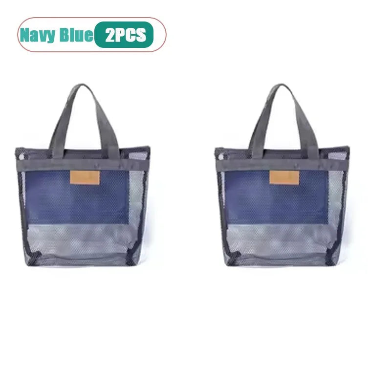 Mesh Beach Tote Bag with Zipper | Quick Dry Shoulder Bag